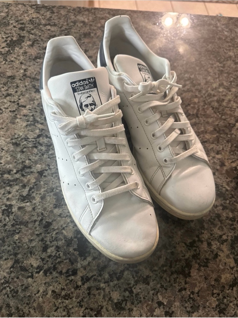 Adidas White Leather Stan Smith Low-Top Sneakers